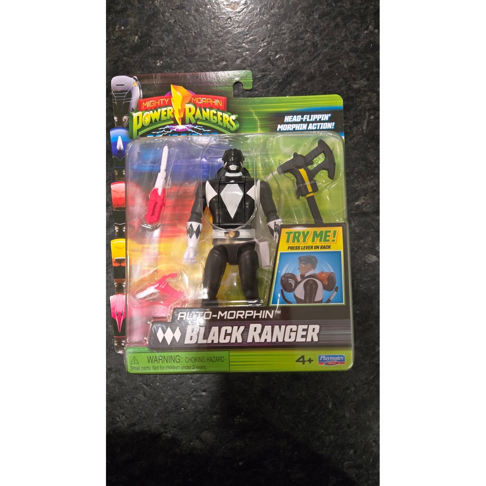 Mighty Morphin Power Rangers Auto Morphin Black Ranger Action Figue